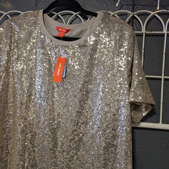BNWT Joe Fresh Gold Sparkle Dress. Size XL - Picture 2 of 4